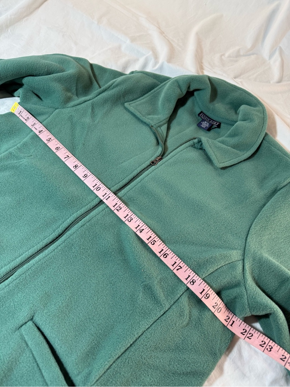 Lands' End Seafoam Green Fleece Full-Zip Jacket NWT Size Large - Picture 3 of 7